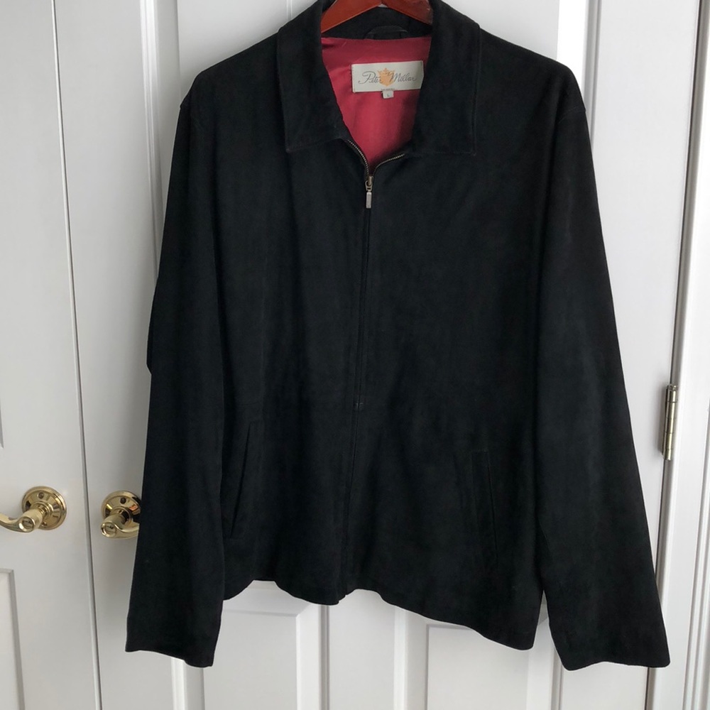 Men’s Peter Millar black leather jacket